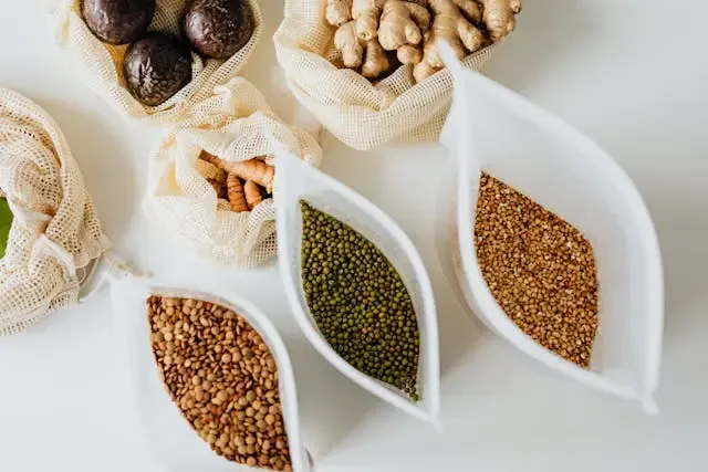 Assorted lentils and grains
